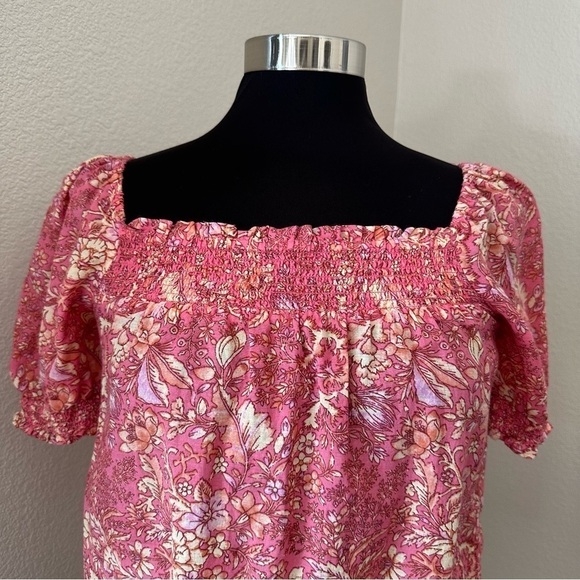 J Crew Squareneck puff-sleeve cotton-blend voile top in bouquet block print - Picture 4 of 11
